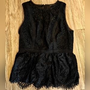 Whitehouse Blackmarket Black Lace Sleeveless Top